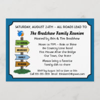 Funny Bluebird Family Reunion Invitation