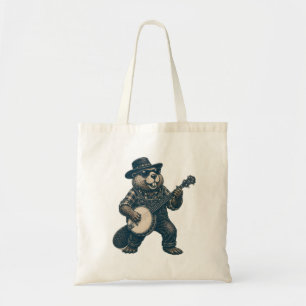 Funny Bluegrass Beaver Vintage Country Music Art Tote Bag