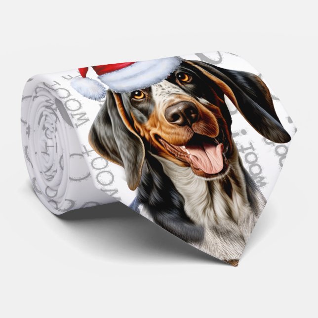 Funny Bluetick Coonhound Christmas Dog Lover Tie (Rolled)