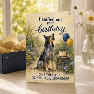 Funny Bluetick Coonhound Howling Birthday Card