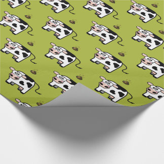 Funny Blushing Pooping Cow Pattern Wrapping Paper