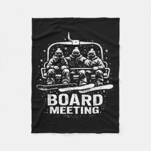 Funny Board Meeting Snowboard Ski Lift Skier Winte Fleece Blanket