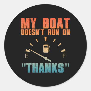 Funny Boat Art For Men Women Boating Watercraft Bo Classic Round Sticker