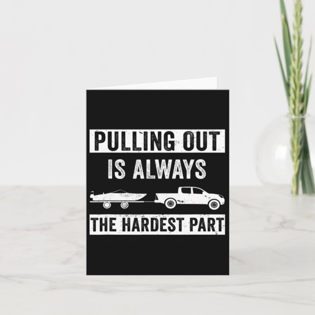 Funny Boating Design For Men Captain Boat Pulling  Card (Front)