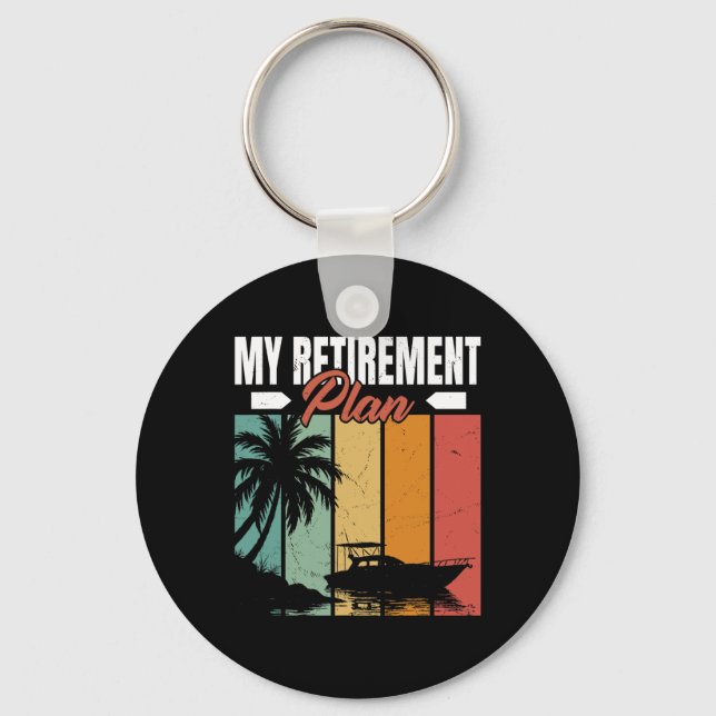 Funny Boating Retirement Sailor Sailing Sailboat B Key Ring (Front)