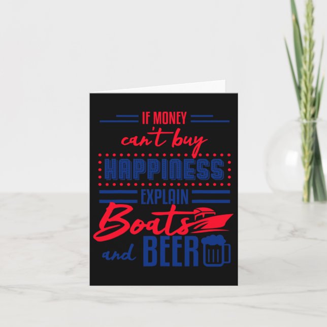 Funny Boats And Beer Boating Pontoon Sarcastic Cap Card (Front)