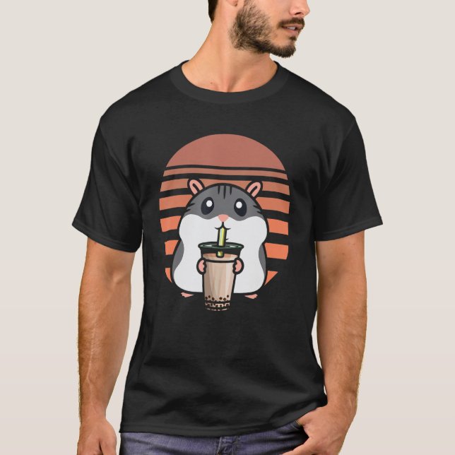 Funny Boba Tea Hamster Bubble Tea Fanatic Cute Ham T-Shirt (Front)