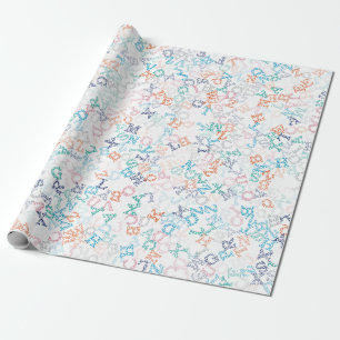 Funny Bobble Cartoon Letter Pattern Wrapping Paper