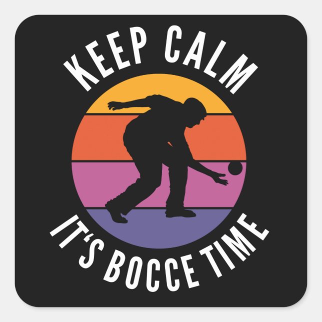 Funny Bocce Balls Player-Boules Team Square Sticker (Front)