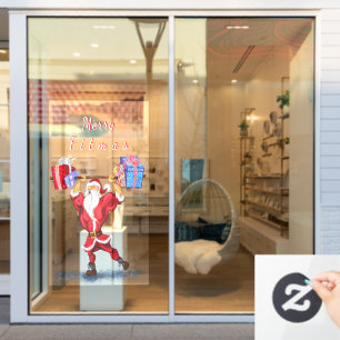 Funny Bodybuilder Santa Claus with Christmas Gifts