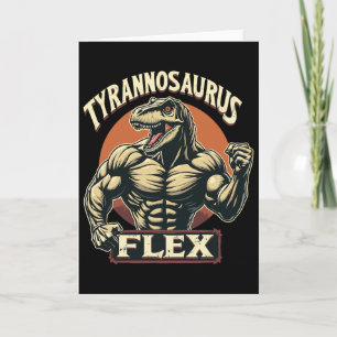 Funny Bodybuilder Tyrannosaurus Flex Gym T-rex Din Card