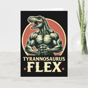 Funny Bodybuilder Tyrannosaurus Flex Gym T-rex Din Card