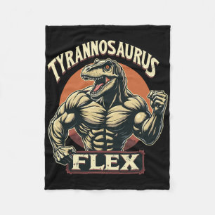 Funny Bodybuilder Tyrannosaurus Flex Gym T-rex Din Fleece Blanket