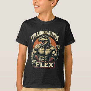 Funny Bodybuilder Tyrannosaurus Flex Gym T-rex Din T-Shirt