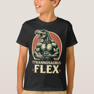 Funny Bodybuilder Tyrannosaurus Flex Gym T-rex Din T-Shirt
