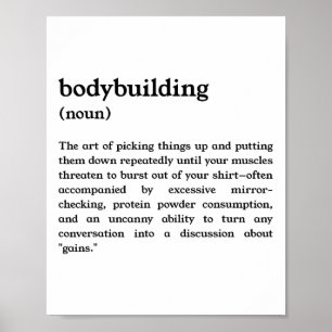 Funny Bodybuilding Definition  Poster