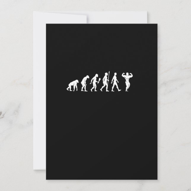 Funny Bodybuilding Evolution Fitness Gift Idea Invitation (Front)