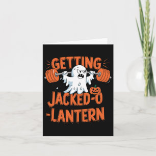 Funny Bodybuilding Ghost Gym Halloween Weightlifti Card