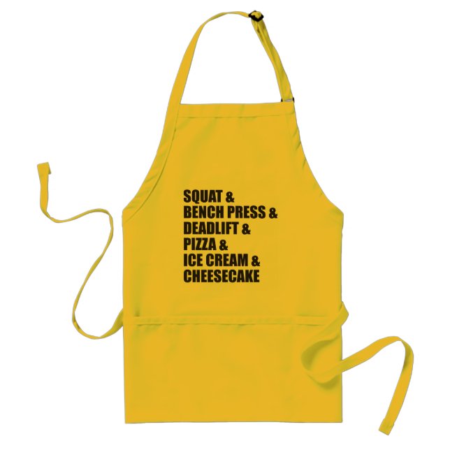 Funny Bodybuilding Gym Pizza Ice Cream Cheese Cake Standard Apron (Front)