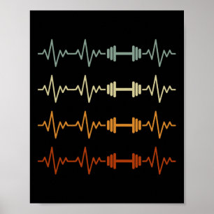 Funny Bodybuilding Heartbeat Gym Weightlifting Bod Poster