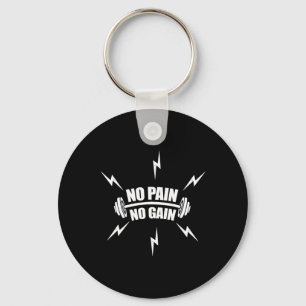 Funny Bodybuilding no Pain No Gain' With Dumbbell  Key Ring