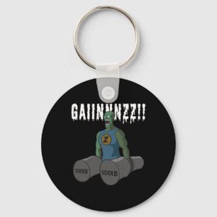 Funny Bodybuilding Quote Gym-zombies Want Mad Gain Key Ring