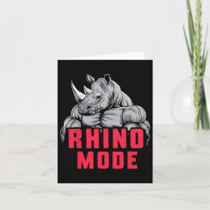 Funny Bodybuilding Rhino Mode Workout Fitness Gym  Card
