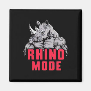 Funny Bodybuilding Rhino Mode Workout Fitness Gym Magnet