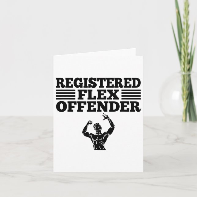 Funny Bodybuilding Workout Registered Flex Offende Card (Front)