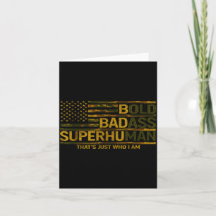 Funny Bold Bad Superhuman Fathers Day Gag Gift Gra Card
