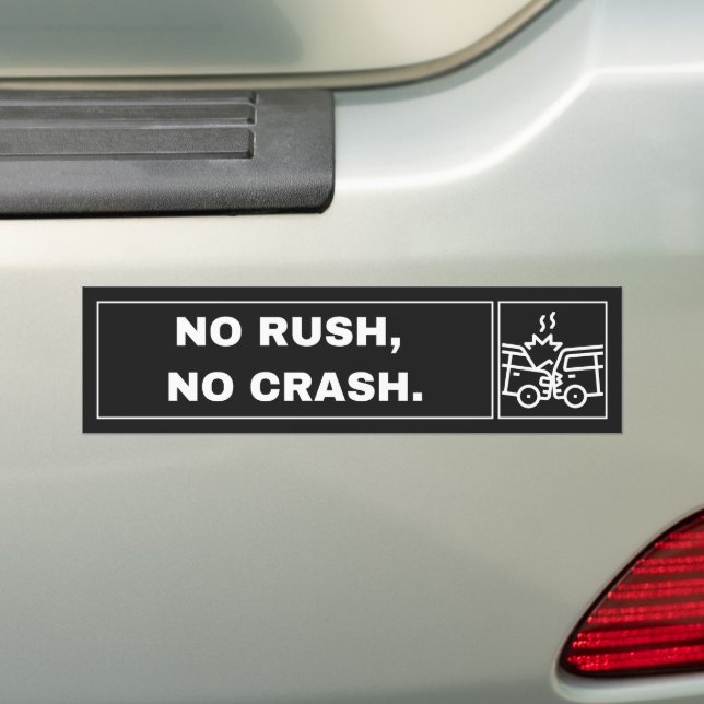 Funny Bold Crash-Free Bumper Sticker (On Car)