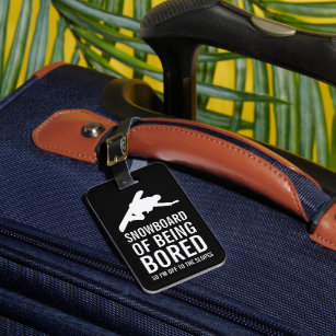 Funny Bold Snowboarding Travel Luggage Tag