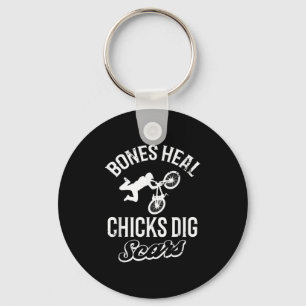 Funny Bones Heal Chicks Dig S Bmx Biking  Key Ring
