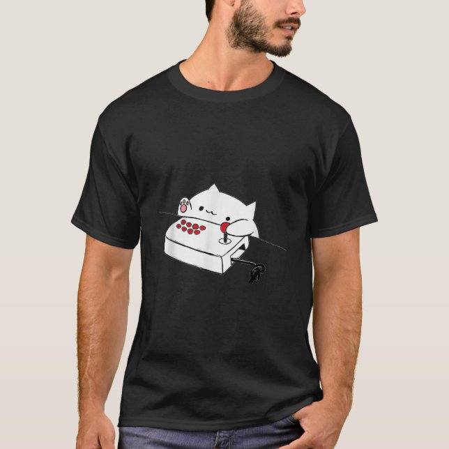 Funny Bongo Cat  Funny Cute Gamer Meme Cat tee Men (Front)