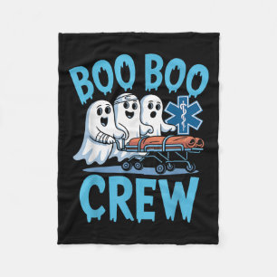 Funny Boo Boo Crew Emt Nurse Halloween Costumes Me Fleece Blanket