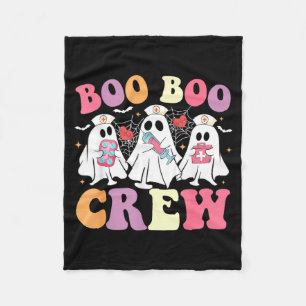 Funny Boo Boo Crew Halloween Costume Nurse Spooky Fleece Blanket