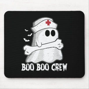Funny Boo Crew Nurse Shirt Nurse Ghost Women Hallo Mouse Pad