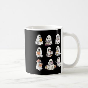 Funny Boo Ghost Reading Book Halloween Spooky Seas Coffee Mug