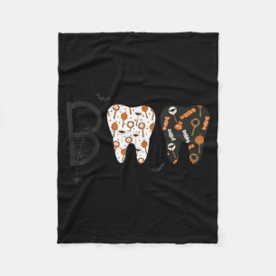 Funny Boo Halloween Candy Dentist Teeth Men Women Fleece Blanket