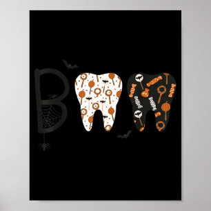 Funny Boo Halloween Candy Dentist Teeth Men Women Poster