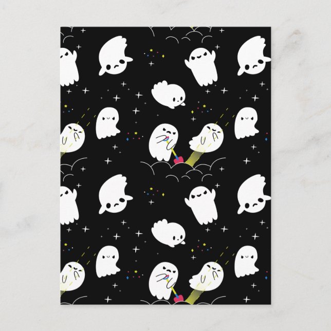 Funny Boo Halloween Ghost Adventure Treasure Hunt Holiday Postcard (Front)