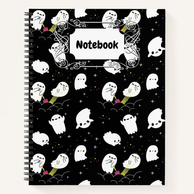 Funny Boo Halloween Ghost Adventure Treasure Hunt Notebook (Front)