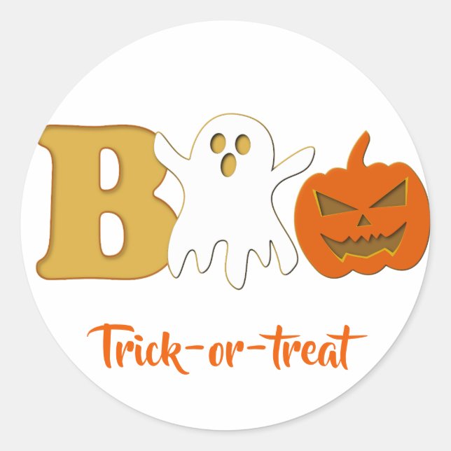 Funny Boo Halloween Sticker (Front)