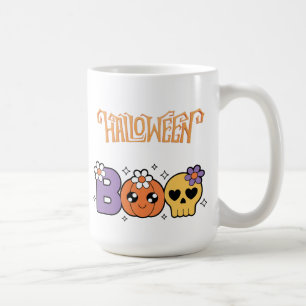 Funny Boo Halloween White &orange Coffee Mug