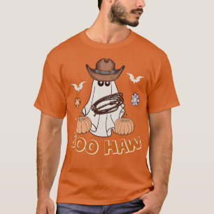 Funny Boo Haw Halloween Ghost Cowboy Cowgirl Weste T-Shirt