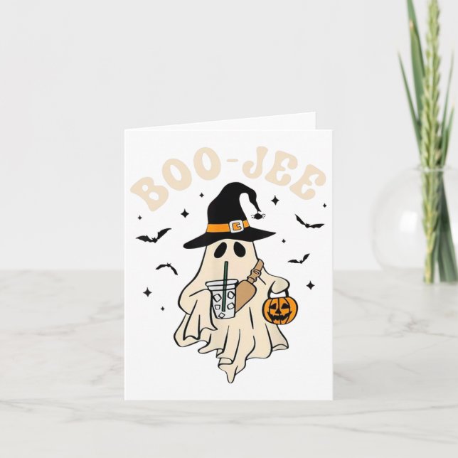 Funny Boo-jee Ghost Halloween Boo Jee Ghost Spooky Card (Front)