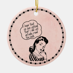 Funny Book Club Ceramic Tree Decoration