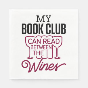 Funny Book Club Wine Napkin