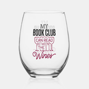 Funny Book Club Wine Stemless Wine Glass