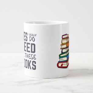 Funny Book Collector   Addicted to Reading Large Coffee Mug